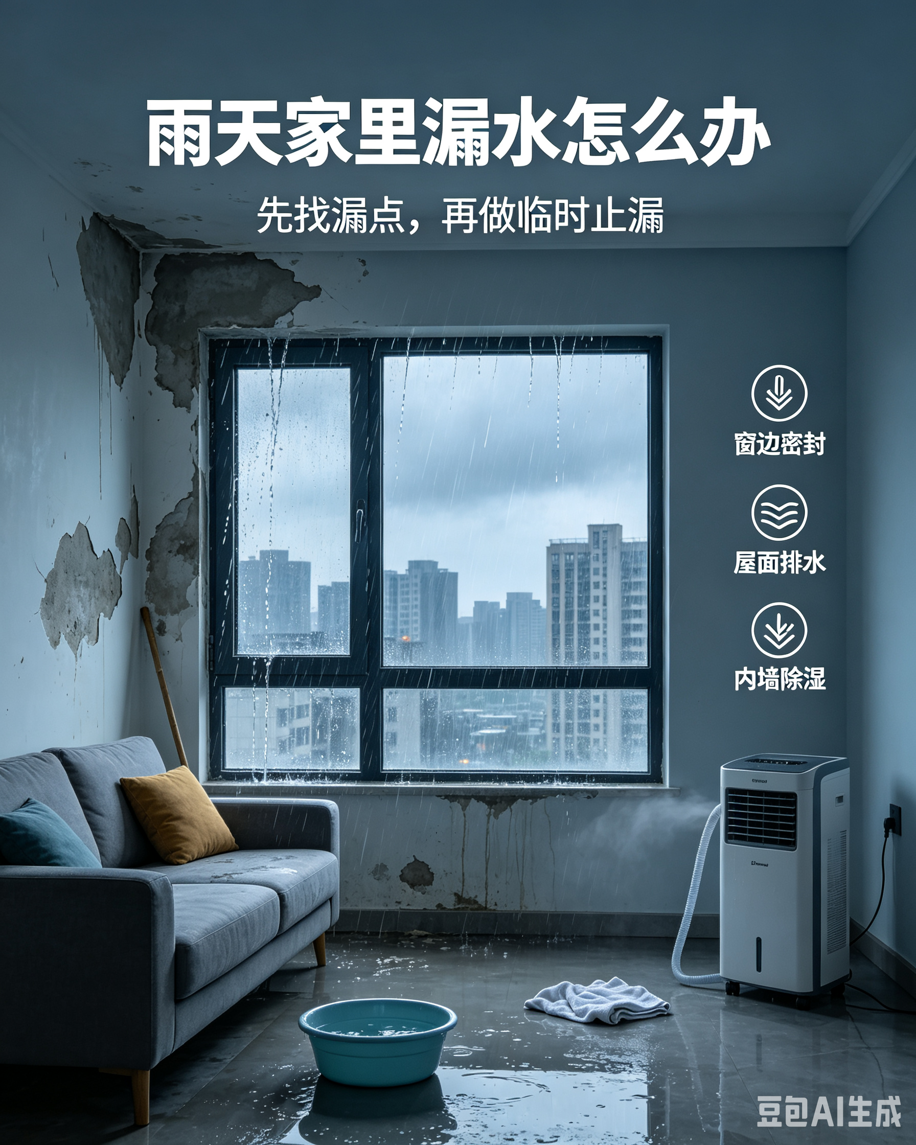沈阳暴雨天气房顶一直漏水,我们应该怎么办?